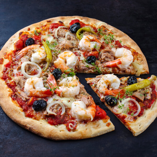 Pizza Fruits de Mer + Boisson + Dessert
